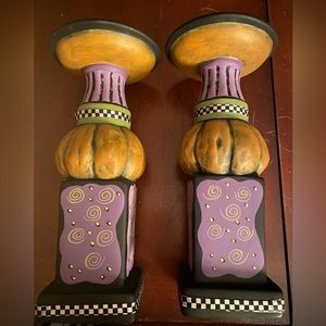 Halloween pillar candle holders